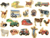 Zabawki kreatywne - LeanToys Zestaw Magnesy Drewniane Zwierzęta Domowe Maszyny Rolnicze 20 Sztuk - miniaturka - grafika 1