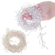 Oświetlenie świąteczne - SPRINGOS Lampki choinkowe SPRINGOS Lampki choinkowe 100 LED sopelki na baterie białe zimne UNIWERSALNY 28408-uniw - miniaturka - grafika 1