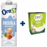 Napoje roślinne - OraSi Zestaw Napój z orzechów laskowych + napój sojowy gratis 1 l + 200 ml - miniaturka - grafika 1