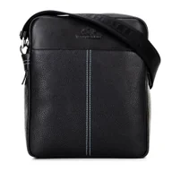 Torebki damskie - Męska listonoszka ze skóry naturalnej duża czarna - miniaturka - grafika 1