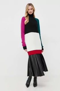 Swetry damskie - Karl Lagerfeld sweter wełniany damski  z golfem - grafika 1