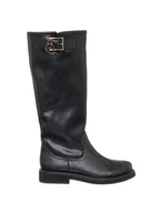 Kozaki damskie - Patrizia Pepe Skórzane kozaki w kolorze czarnym - miniaturka - grafika 1