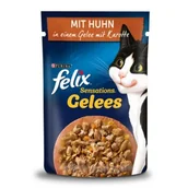 Mokra karma dla kotów - Felix Sensations w galarecie Kurczak i marchewka 26x85 g - miniaturka - grafika 1
