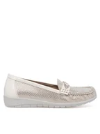 Mokasyny damskie - Clara Barson Mokasyny WYL0312-XX2 Beżowy - miniaturka - grafika 1