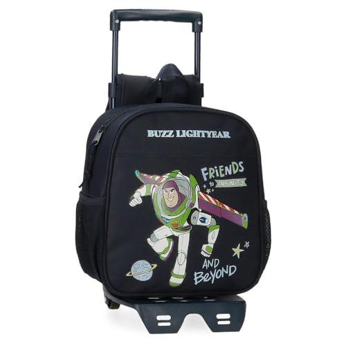 Joumma Disney Friends to Infinity and Beyond Plecak przedszkolny z wózkiem, czarny 23 x 25 x 10 cm poliester 5,25 l, Czarny (Black), Talla única, Plecak przedszkolny z wózkiem