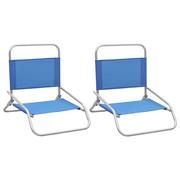 Fotele i krzesła ogrodowe - vidaXL Lumarko Składane krzesła plażowe, 2 szt., niebieskie, obite tkaniną! 310365 - miniaturka - grafika 1