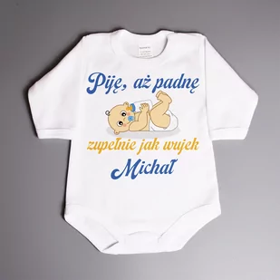 Piję, aż padnę zupełnie jak wujek - body niemowlęce - Body - miniaturka - grafika 1