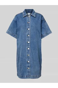 Sukienka jeansowa o długości do kolan z listwą guzikową na całej długości model ELSA - YAS - Sukienki - miniaturka - grafika 1