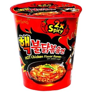 Samyang Ramyun o smaku ostrego kurczaka 2xSpicy w kubku, bombowo ostry 70g - Samyang 2151-uniw - Kuchnie świata - miniaturka - grafika 1