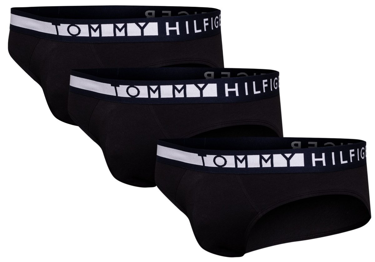 TOMMY HILFIGER MAJTKI MĘSKIE BRIEF 3 PARY BLACK UM0UM01227 0R9 - Rozmiar: S