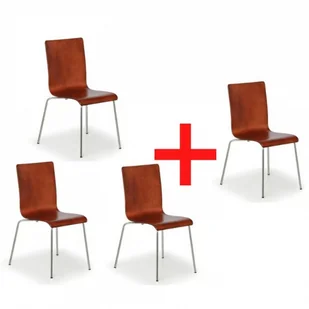 Fotel biurowy, krzesło biurowe B2B Partner Krzesło drewniane CLASSIC 3+1 GRATIS, orzech 483052 - Fotele i krzesła biurowe - miniaturka - grafika 1