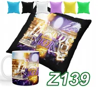 Gadżety dla niej i dla niego - ZESTAW KUBEK + POSZEWKA Z NADRUKIEM LA LAKERS LEBRON JAMES NBA+ IMIĘ - miniaturka - grafika 1
