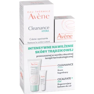 Zestaw Avene Cleanance Hydra krem łagodzący, 40 ml + Cicalfate+, regenerujący balsam do ust, 10 ml - Zestawy kosmetyków damskich - miniaturka - grafika 1