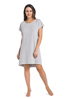 Piżamy damskie - Teyli Damska koszula nocna z bawełny Luzi, szary, L - grafika 1