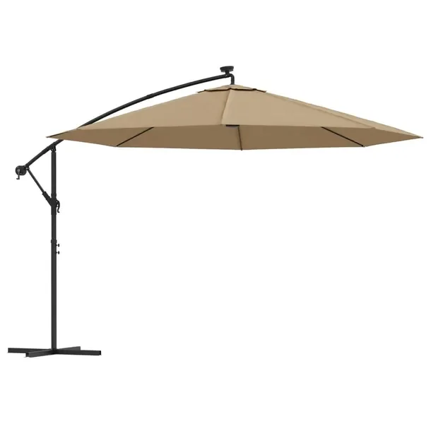 Parasol ogrodowy LED 350x290 cm (szarobrązowy)