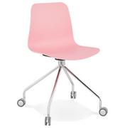 Krzesła - RULLE krzesło na kółkach k. różowy - miniaturka - grafika 1