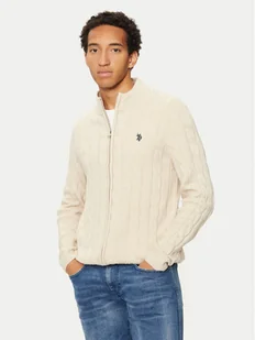 U.S. Polo Assn. Sweter MUP3791 Beżowy Regular Fit - Swetry męskie - miniaturka - grafika 1