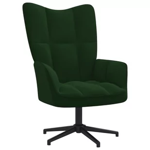 vidaXL Fotel ciemnozielony obity aksamitem 328053 - Fotele - miniaturka - grafika 1