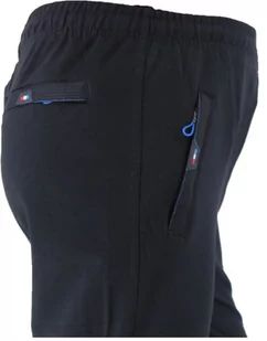 Spodnie Dresowe Bez Ściągacza Proste Granat Xl - Spodnie sportowe męskie - miniaturka - grafika 1