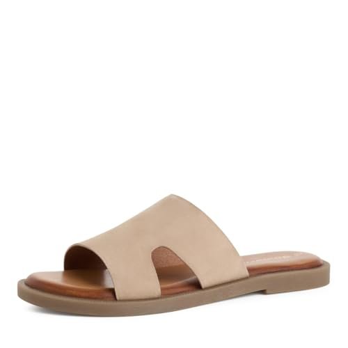 Tamaris Klapki damskie płaskie beżowe (BEIGE Suede), 37