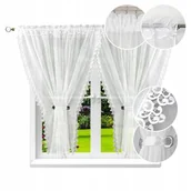 Firany - FIRANA GOTOWA 300x140 FIRANY FIRANKA BIAŁA KOKONY gipiura 8cm - miniaturka - grafika 1