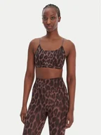 Koszulki i topy damskie - adidas Biustonosz sportowy Optime Essentials Workout KA6343 Brązowy - miniaturka - grafika 1