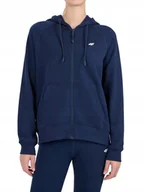 Bluzy damskie - Damska bluza dresowa 4F rozpinana z kapturem SWSF2535 granat 31S XL - miniaturka - grafika 1