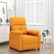 Stoły i łóżka do masażu - vidaXL Fotel masujący, ciemnożółty, obity tkaniną - miniaturka - grafika 1