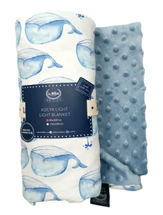 La Millou Lekki Kocyk Minky - M - White Moby - Wind Blue - Koce i narzuty dla dzieci - miniaturka - grafika 1
