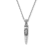 Naszyjniki męskie - SAVE BRAVE Naszyjnik męski z zawieszką w kształcie nabojów ze stali nierdzewnej, w zestawie opakowanie na biżuterię, Verstellbar, Stal nierdzewna, Bez kamieni szlachetnych - miniaturka - grafika 1