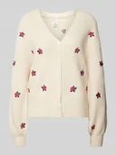 Swetry damskie - Kurtka z dzianiny z dodatkiem wełny i listwą guzikową model ‘FLEUR’ - miniaturka - grafika 1