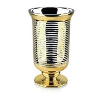 Świeczniki - Świecznik szklany 12x20,3 Gold Rita - miniaturka - grafika 1