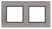 Klawisze i ramki - Ospel ARIA Ramka podwójna szare szkło ARIA R-2UGC/41/25 - miniaturka - grafika 1