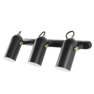 Lampy ścienne - Beliani Lampa ścienna 3-punktowa metalowa czarna TYRIA - miniaturka - grafika 1