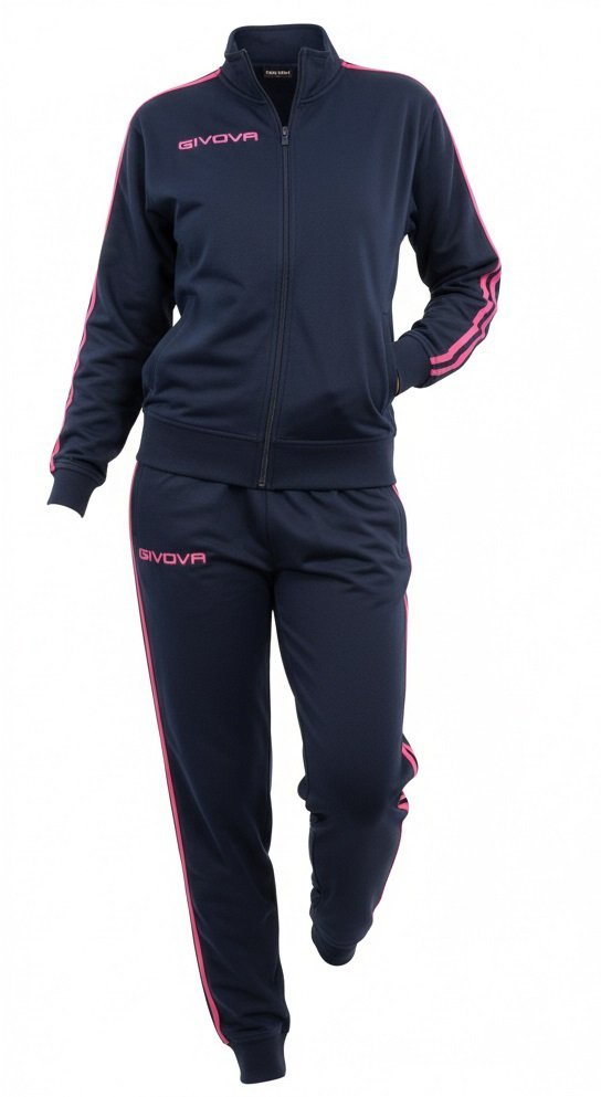 Komplet dresowy set zestaw bluza i spodnie Givova LF30 czarny różowy 38 M