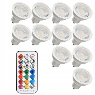 Zestaw 11 x żarówka gu10 Rgb neutralna z pilotem - Żarówki tradycyjne - miniaturka - grafika 1