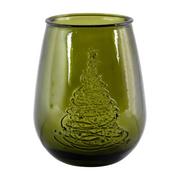 Wazony i flakony - Zielony szklany wazon z motywem świątecznym Ego Dekor Arbol de Navidad, wys. 13 cm - miniaturka - grafika 1