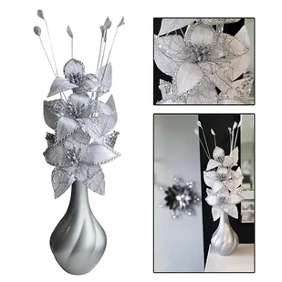 Flourish Sztuczny kwiat w wazonie, srebrny szary, mały - 32 cm - Sztuczne kwiaty - miniaturka - grafika 1
