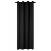 Zasłony - Zasłona z kółkami BLACKOUT 140 x 260 cm czarna - miniaturka - grafika 1