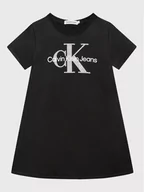 Sukienki i spódniczki dla dziewczynek - Calvin Klein Jeans Sukienka codzienna Monogram Metallic IG0IG01835 Czarny Regular Fit - miniaturka - grafika 1