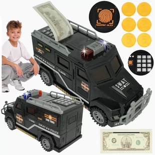 Sejf skarbonka auto policja na monety banknoty pin u880 - Skarbonki - miniaturka - grafika 1