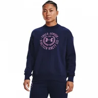 Bluzy sportowe damskie - Damska bluza dresowa nierozpinana bez kaptura UNDER ARMOUR Rival Fleece Crest Graphic Crew - miniaturka - grafika 1