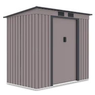 Altany ogrodowe - Szopa narzędziowa OREGON 201x121cm Warm Grey, metalowa, z przesuwanymi drzwiami, idealna do przechowywania narzędzi ogrodowych i sprzętu Hardmaister - miniaturka - grafika 1