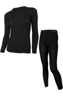 Komplet bielizny termoaktywnej damskiej Brubeck Active Wool czarny - Bielizna sportowa damska - miniaturka - grafika 1