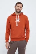Bluzy męskie - New Balance bluza męska kolor brązowy z kapturem z nadrukiem - miniaturka - grafika 1