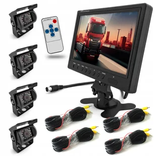 4x Kamera Cofania Monitor 9 Cali Bus Tir Diody Ir - Kamery cofania - miniaturka - grafika 1