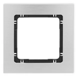 Karlik Ramka pojedyncza Deco metal - aluminium szczotkowane, czarny - Klawisze i ramki - miniaturka - grafika 1