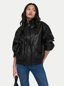 Kurtki damskie - ONLY Kurtka z imitacji skóry Julia 15373024 Czarny Loose Fit - miniaturka - grafika 1