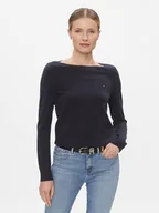 Swetry damskie - Tommy Hilfiger Sweter WW0WW42050 Granatowy Regular Fit - miniaturka - grafika 1