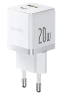Ładowarki do telefonów - Ładowarka sieciowa Baseus Palm 20W USB-C USB-A - biała - miniaturka - grafika 1